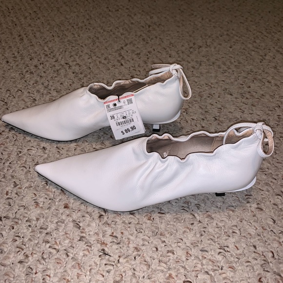 NWT Zara Gathered Leather Salon Shoes (Women’s 8) - Picture 5 of 8
